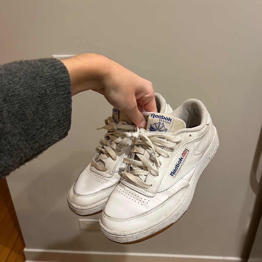 Reebok Off-White Leather Sneakers